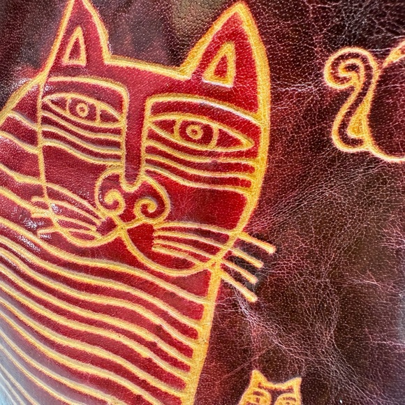 ARTISTIC CAT PRINT LEATHER BACKPACK PURSE WOMAN - Picture 6 of 10